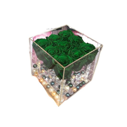Acrylic box - small 9 roses
