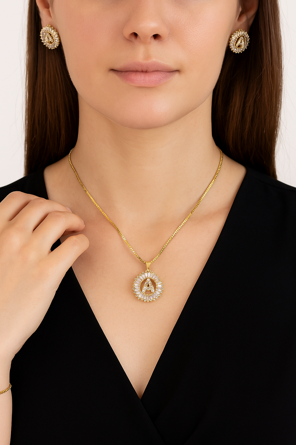 Zirkonia sieraad set - initialen